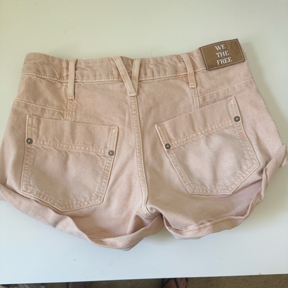 Free People We The Free Beginners Luck Low Rise Slouch Denim Shorts Pink 25 - Picture 9 of 13